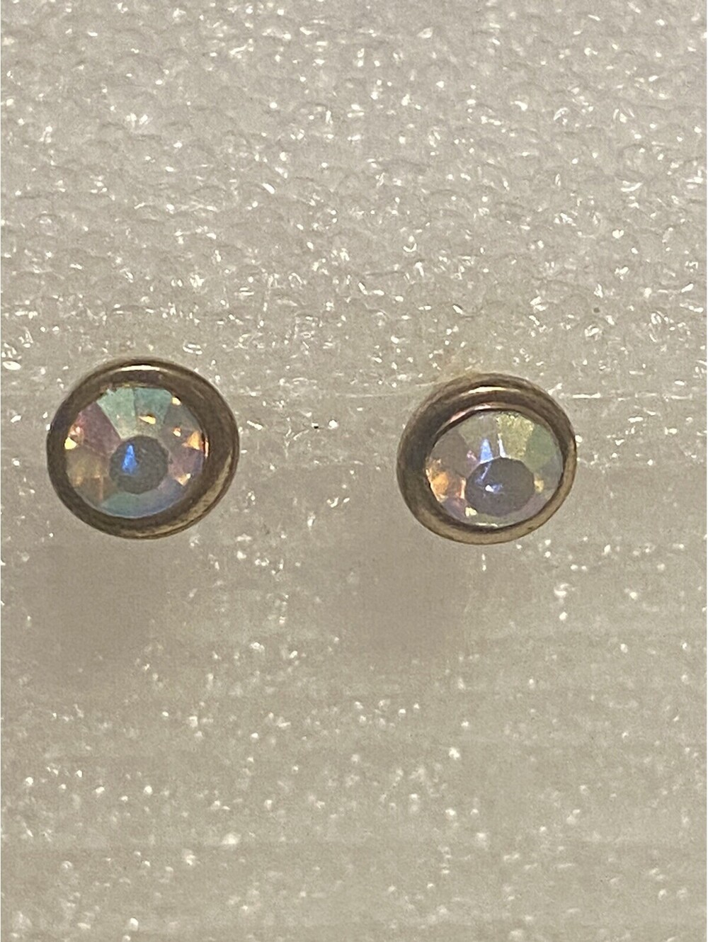 Earrings Aurora Borealis Pierced Earrings Gold Tone.